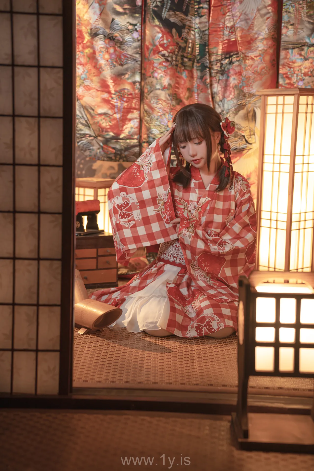 爆机少女喵小吉MiaoXiaoJi NO.064 Sweet Babe in Kimono(灼灼其华)